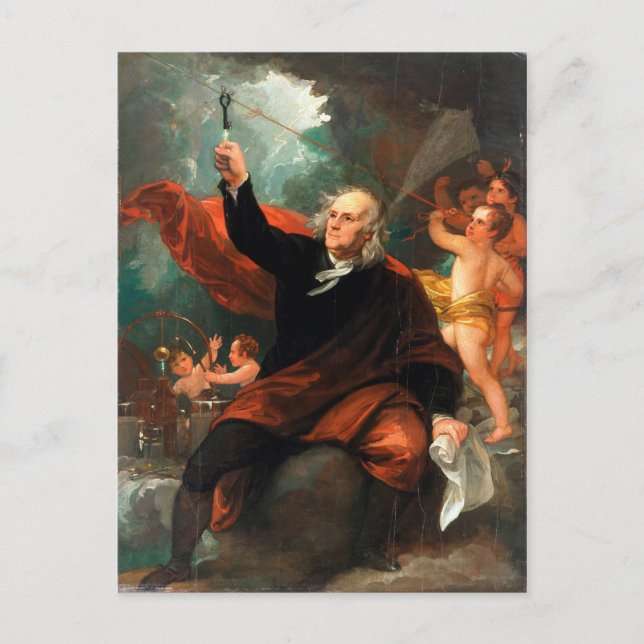 Benjamin Franklin Drawing Electricity from the Sky Postcard (Front)