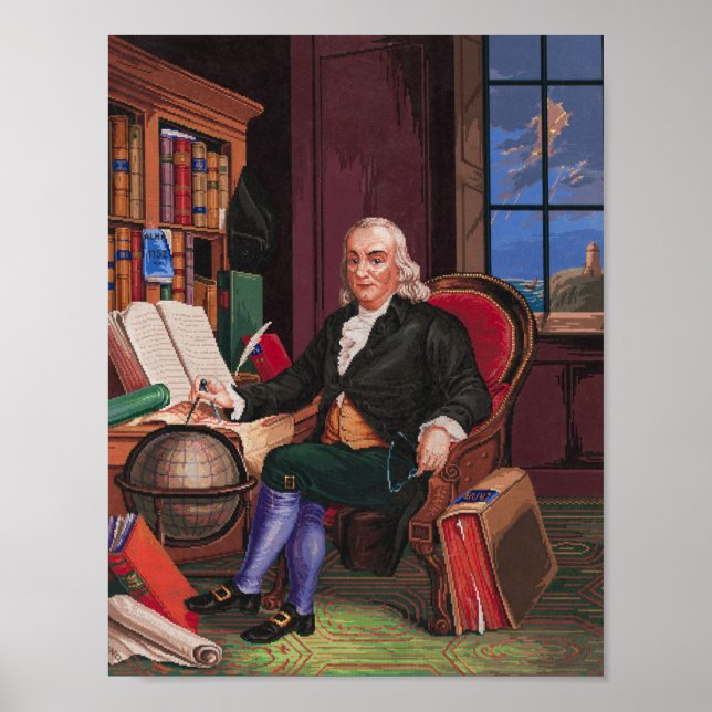 Benjamin Franklin Embroidery Pattern Sheet Poster (Front)