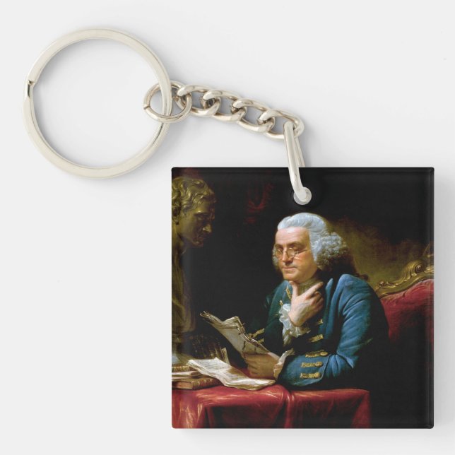 Benjamin Franklin, Founder Inventor Scientist  Keychain (Front)