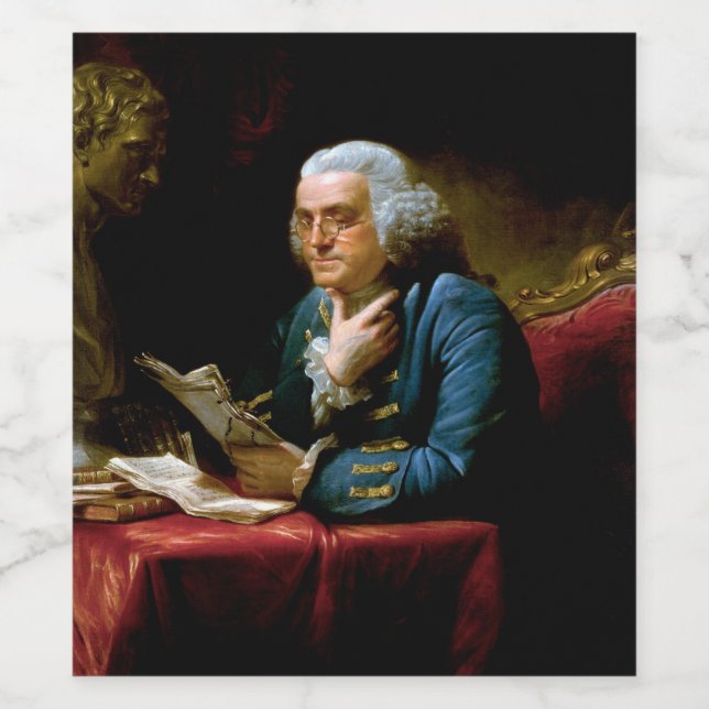 Benjamin Franklin, Founder Inventor Scientist  Wine Label (Single Label)