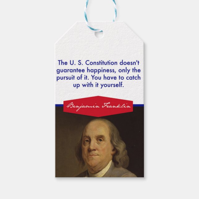 Benjamin Franklin Gift Tags (Front)