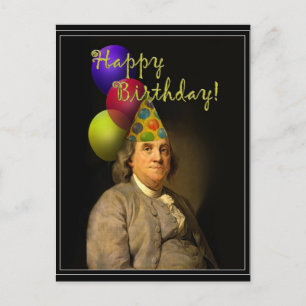 Benjamin Franklin Happy Birthday Postcard