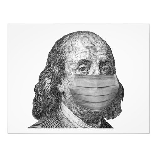 Benjamin Franklin in mask Photo Print
