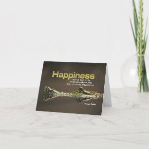 Benjamin Franklin Inspirational Quote "Happiness" Letterpress Thank You Card