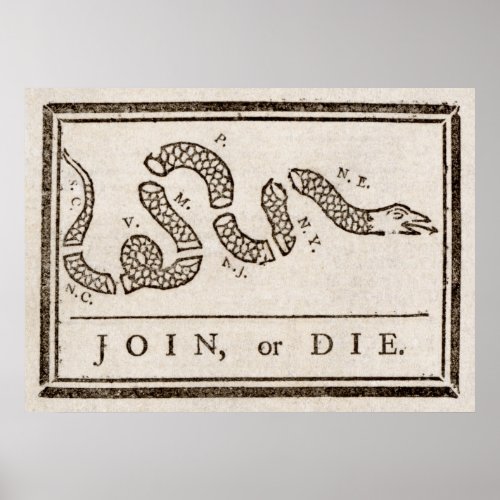 Benjamin Franklin Join or Die Cartoon Print