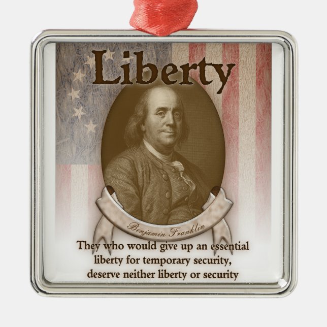Benjamin Franklin – Liberty Metal Ornament (Front)