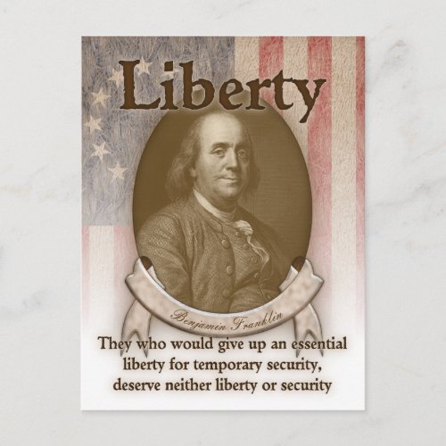 Benjamin Franklin  Liberty Postcard