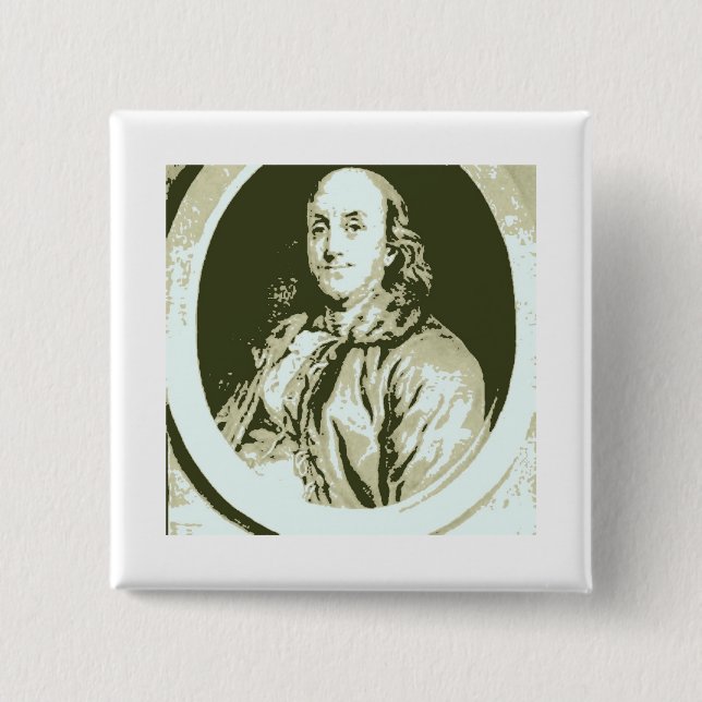 Benjamin Franklin Pinback Button (Front)