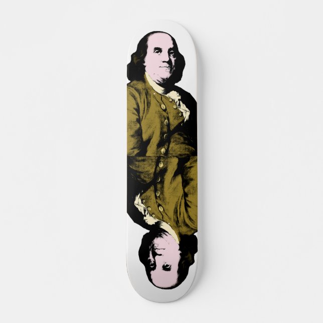Benjamin Franklin Pop Art Style Skateboard Deck (Front)