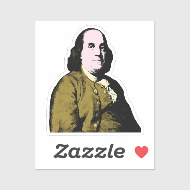 Benjamin Franklin Pop Art Style Sticker (Sheet)