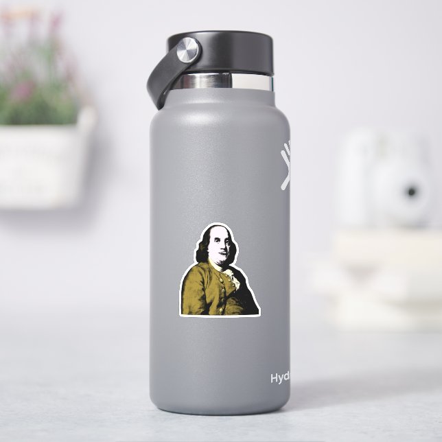 Benjamin Franklin Pop Art Style Sticker (HydroFlask)