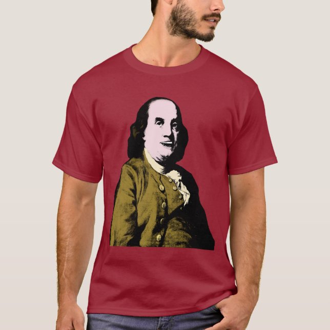 Benjamin Franklin Pop Art Style T-Shirt (Front)