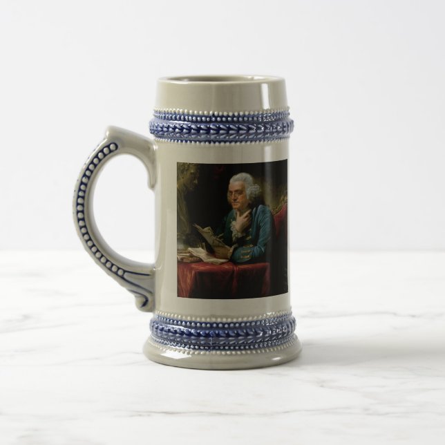 Benjamin Franklin Portrait by David Martin 1767 Beer Stein (Left)