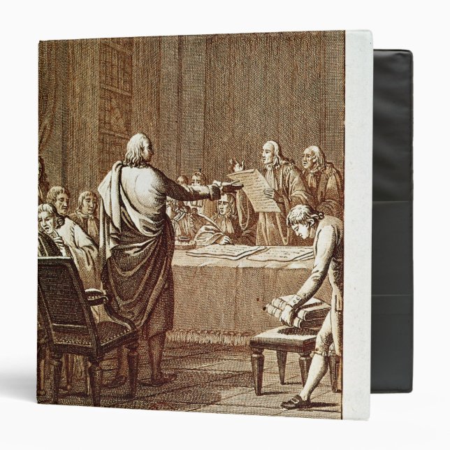 Benjamin Franklin Presenting his Opposition Binder (Front/Inside)