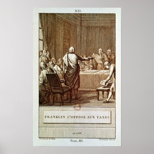 Benjamin Franklin Presenting his Opposition Poster