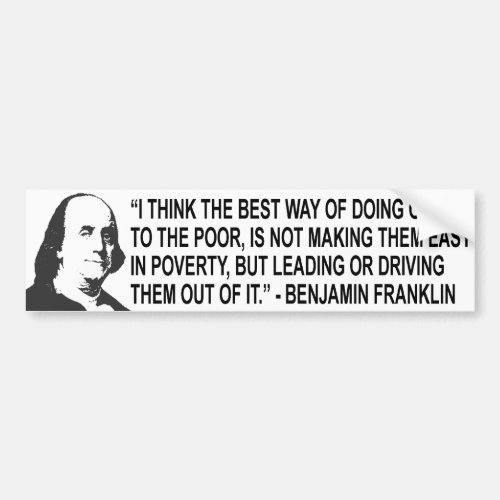 Benjamin Franklin Quote Bumpert Sticker