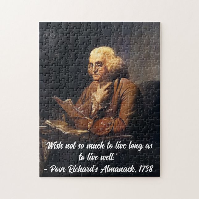 Benjamin Franklin Quote -Customize Jigsaw Puzzle (Vertical)