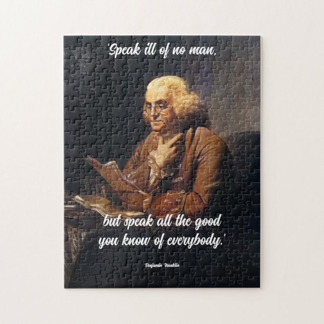 Benjamin Franklin Quote -Customize Quote Jigsaw Puzzle (Vertical)