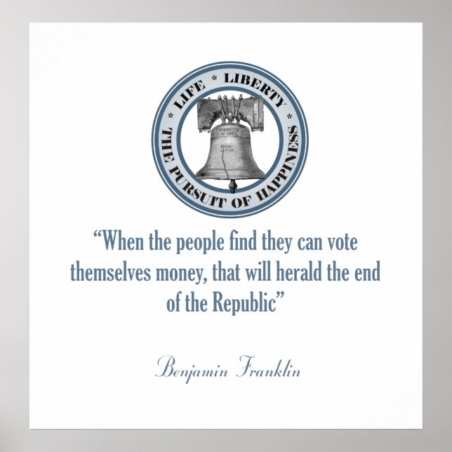 Benjamin Franklin Quote (Money) Poster (Front)