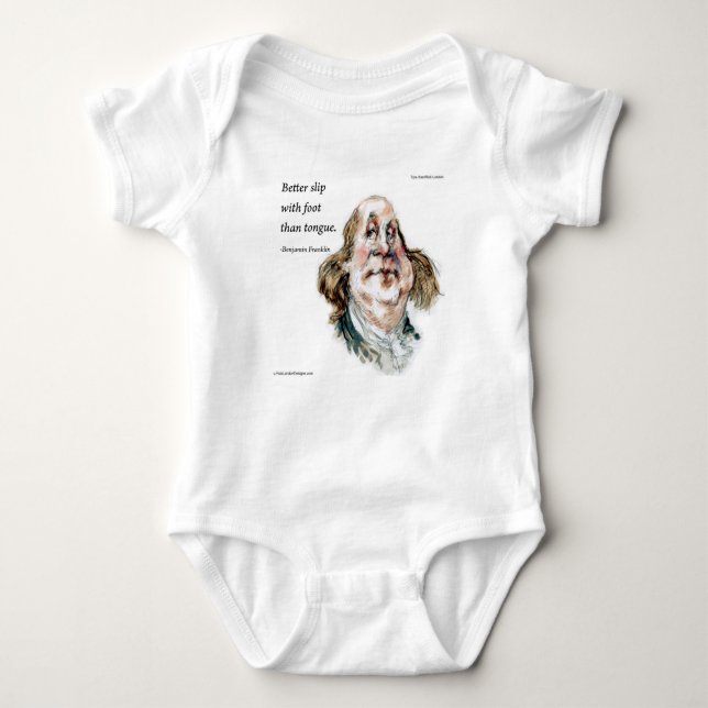 Benjamin Franklin & Quote Rick London & Tom Kerr  Baby Bodysuit (Front)