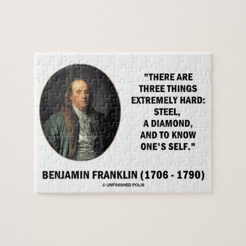 Benjamin Franklin Three Things Extremely Hard Jigsaw Puzzle