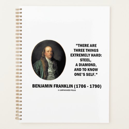 Benjamin Franklin Three Things Extremely Hard Qte Planner