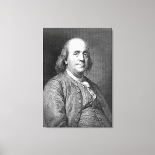 Benjamin Franklin usa president history portrait f Canvas Print