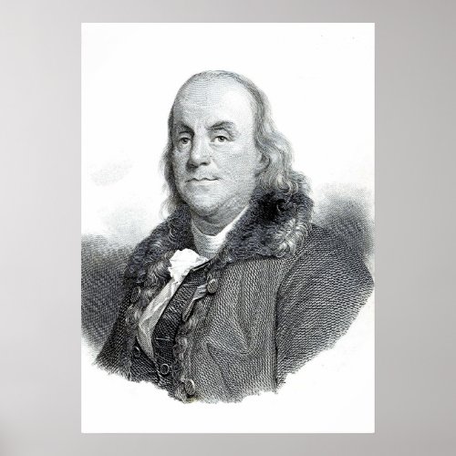Benjamin Franklin usa president united states amer Poster