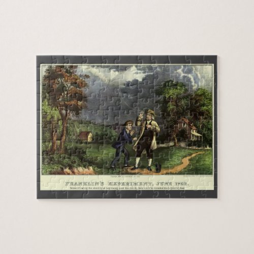 Benjamin Franklins Kite and Lightning Experiment Jigsaw Puzzle