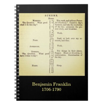 Benjamin Franklin's Schedule Notebook by LiteraryLasts at Zazzle