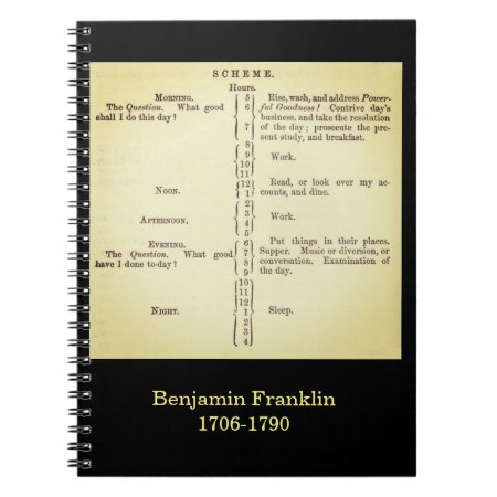 Benjamin Franklin's Schedule Notebook