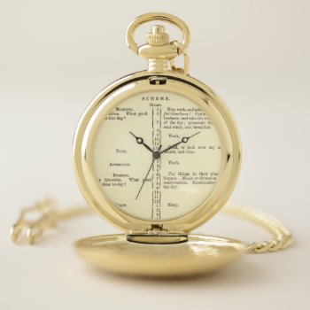 Benjamin Franklin's Schedule Pocket Watch by LiteraryLasts at Zazzle