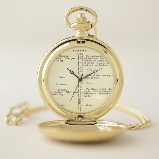 Benjamin Franklin's Schedule Pocket Watch (Inside)