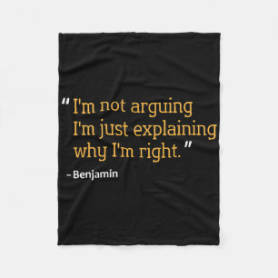 Benjamin Gift Quote Funny Birthday Personalized Na Fleece Blanket