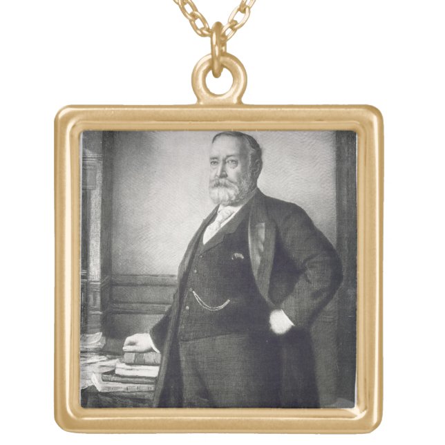 Benjamin Harrison (1833-1901), 23rd President of t Gold Plated Necklace (Front)