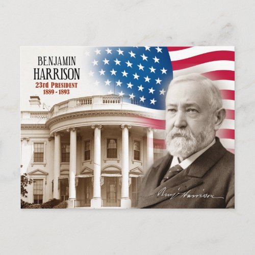 Benjamin Harrison _ 23rd President of the US Postcard