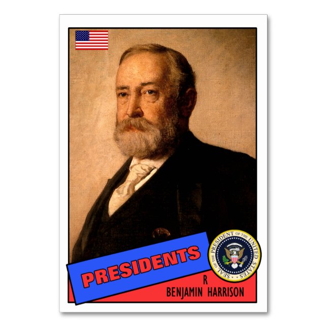 Benjamin Harrison Baseball Card (Front)