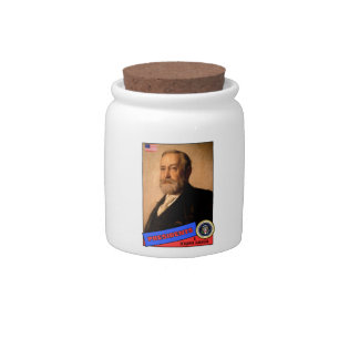 Benjamin Harrison Baseball Card Candy Jar