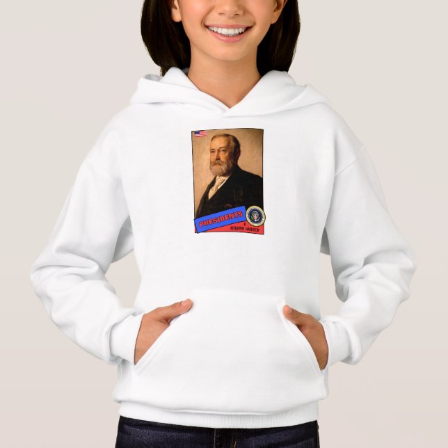 Benjamin Harrison Baseball Card Hoodie (Front)