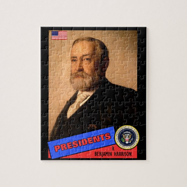 Benjamin Harrison Baseball Card Jigsaw Puzzle (Vertical)