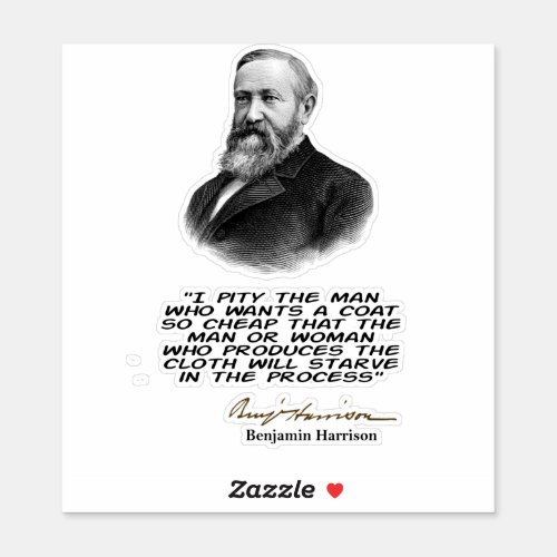 Benjamin Harrison quote Sticker