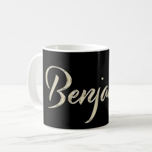Benjamin Name whitegold Tasse Teetasse Kaffeetasse Coffee Mug (Front Left)