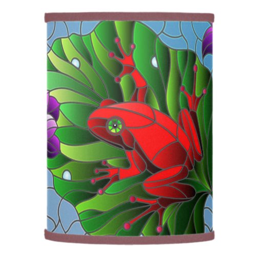 Benjamin the Red Frog Pond Flower Green Lotus Leaf Lamp Shade