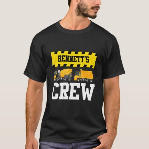 Bennett Construction Crew Custom Dumptruck Dump Tr T_Shirt