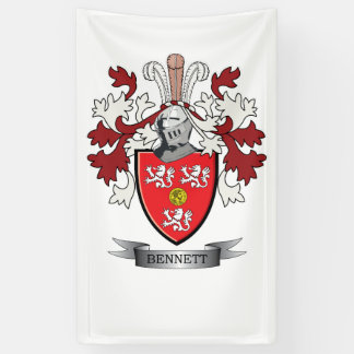 Bennett Family Crest Coat of Arms Banner