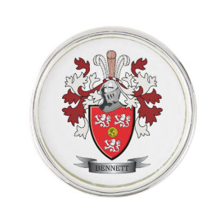 Bennett Family Crest Coat of Arms Lapel Pin