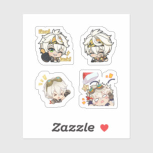 Bennett Genshin Impact 4 Pack Sticker Sheet