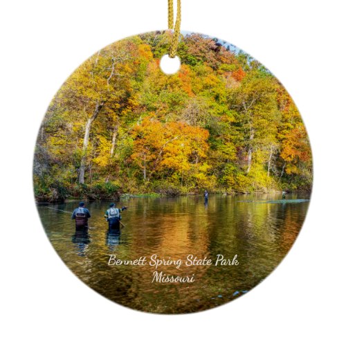 Bennett Spring Autumn Fishing Circle Ornament