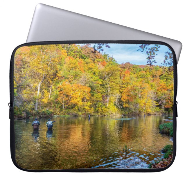Bennett Spring Autumn Fishing Laptop Sleeve (Front)