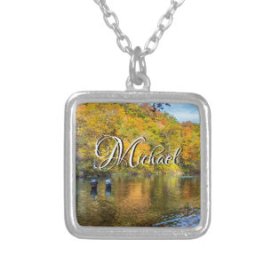 Bennett Spring Autumn Fishing Silver Necklace